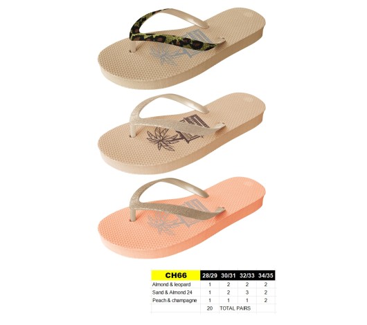 CH66 - Tongs Filles paillettes CHIRINGUITO - Taille 28 à 35 - 20 paires